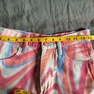 Vibrant swirly pattern Wrangler cut off shorts - worn once